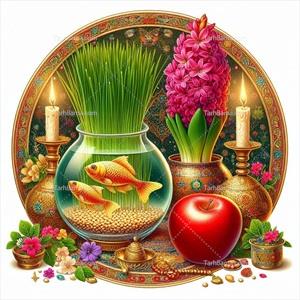 عکس سفره هفت سین  رنگارنگ ساخته شده با هوش مصنوعی